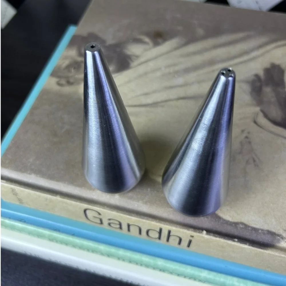 Vintage Japan Stainless Steel Salt Pepper Shakers Mid Century Modern